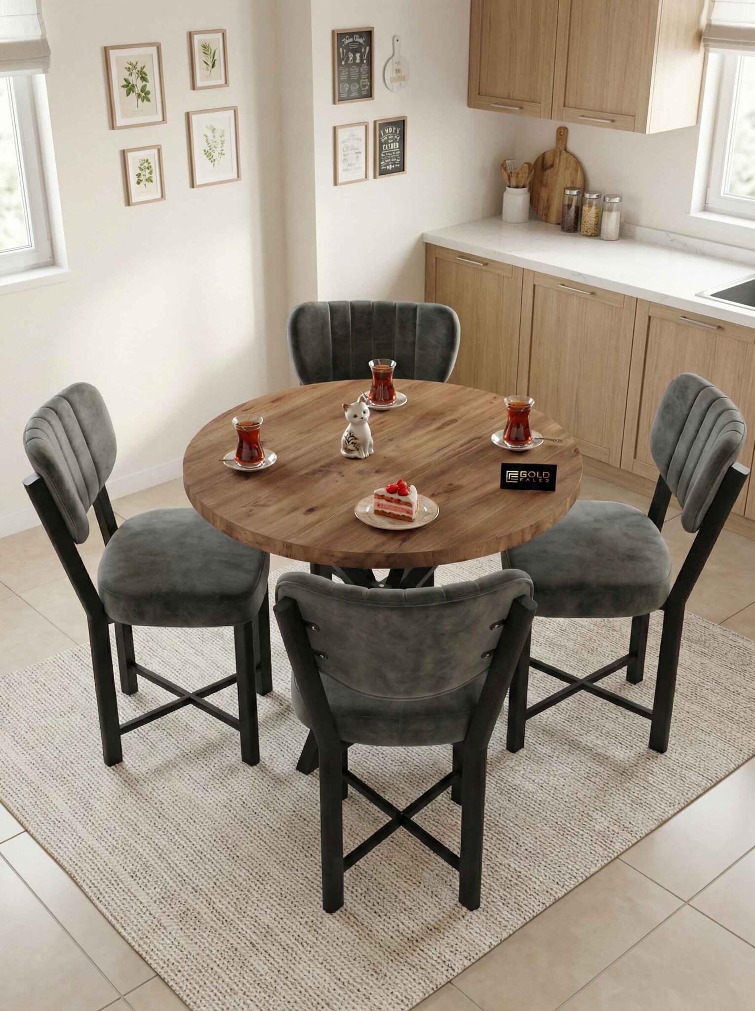 Elma Masa Takımı 90 Çap - Farklı Açı