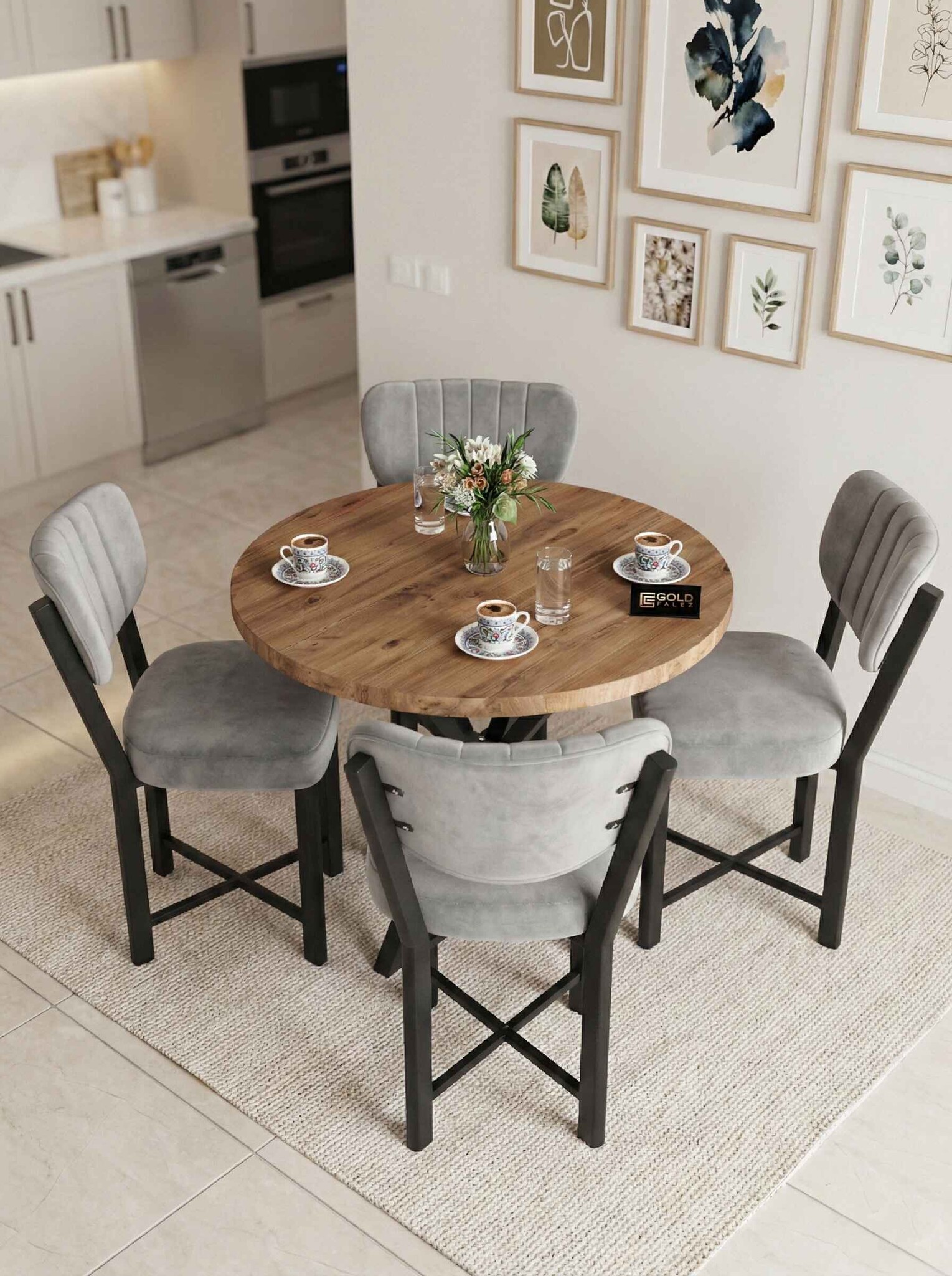 Elma Masa Takımı 90 Çap - Detay