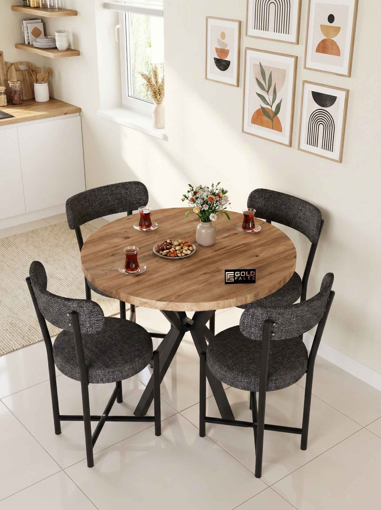 Teddy Masa Takımı 90 Çap - Ön Görünüm