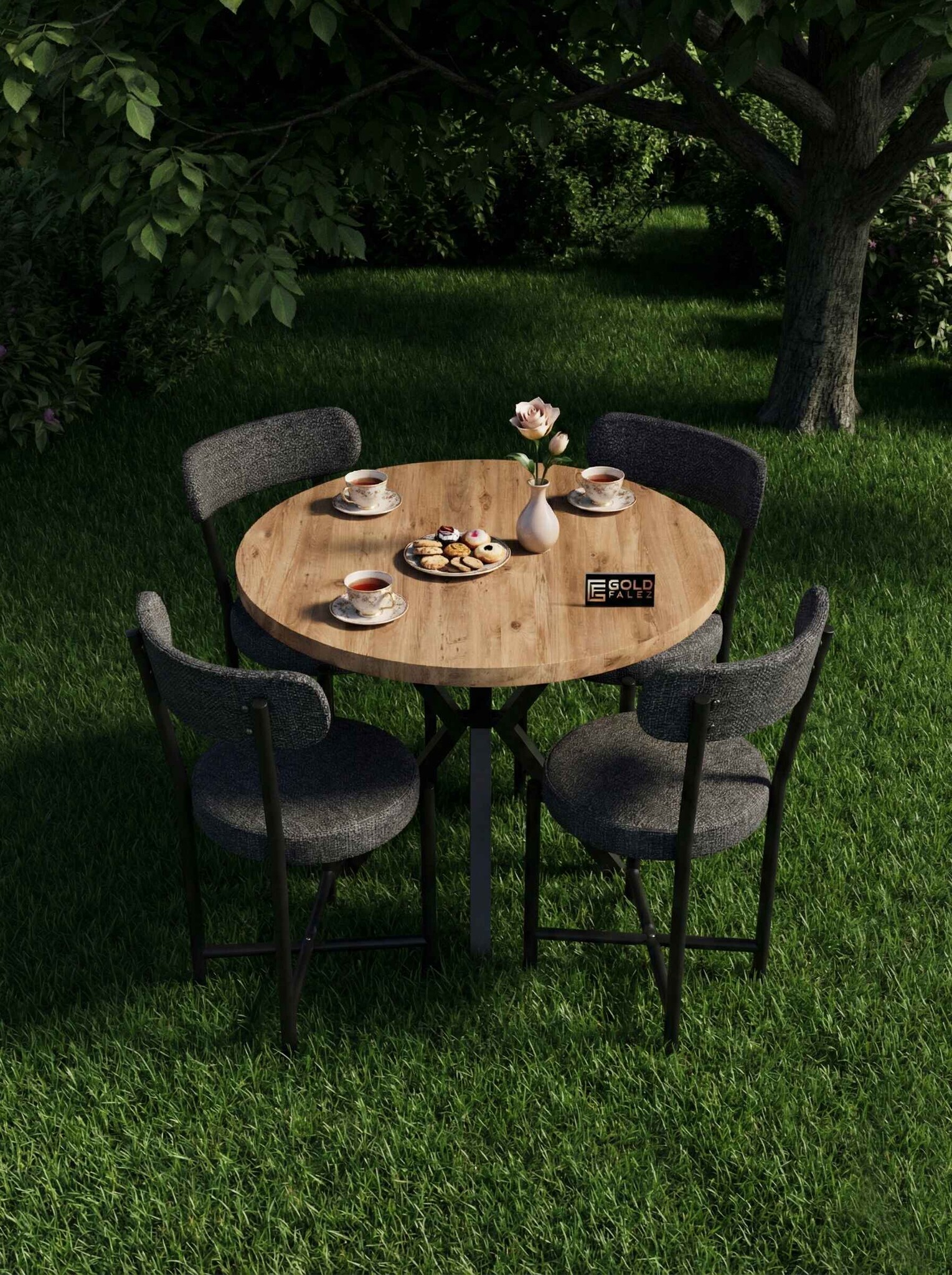 Teddy Masa Takımı 90 Çap - Farklı Açı