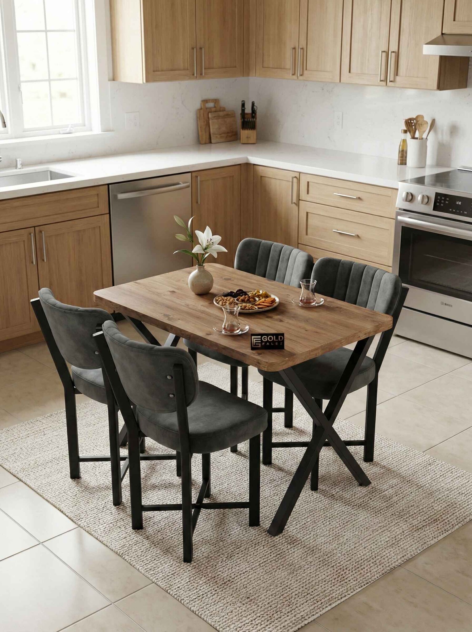 Elma Masa Takımı 70x110 cm - Ön Görünüm